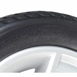 Budget ❤️ Mon Ster 8"x2" (200x50) Black Flat-Free Front Wheel Assembly With Silver Tri-Spoke Rim For 4-Wheel Go-Go Mobility Scooters ❤️ -mobility wheel assemblies Shop p49 9109 5