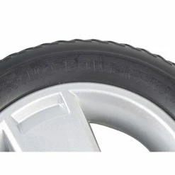 Budget ❤️ Mon Ster 8"x2" (200x50) Black Flat-Free Front Wheel Assembly With Silver Tri-Spoke Rim For 4-Wheel Go-Go Mobility Scooters ❤️ -mobility wheel assemblies Shop p49 9109 6